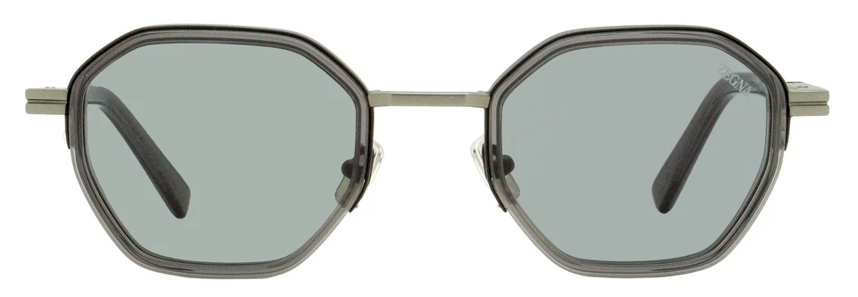 Gafas de sol Zegna con montura geométrica EZ0259 20A Gunmetal/Gris 50 mm Foto 2 de 3