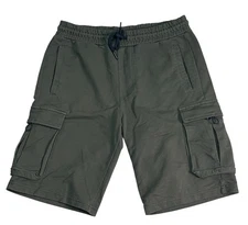Mens Green Cargo Combat Shorts Casual Work Wear Cotton Outdoor Men Sz 30” Small
