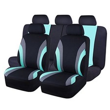 Line Rider Sporty Cloth 11PCS Universal Fit Car Seat Full Set Black and Mint