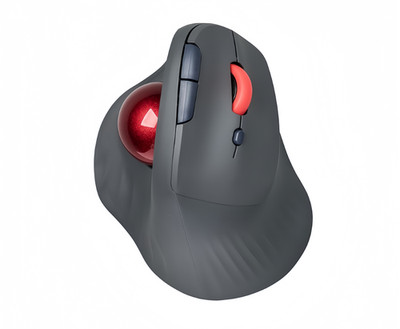Dual-Mode Vertical Ergonomic Silent Thumb-Controlled Trackball Mouse