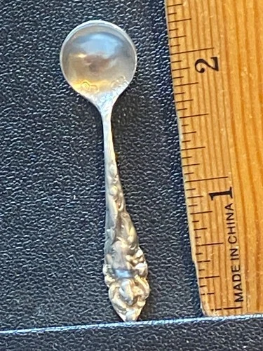 STERLING SILVER    SALT SPOON  GREAT SHAPE  1 LOVE DISARMED SALT SPOON