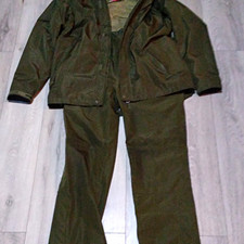 Trakker XL Green 2pc Quilted Polyester Fishing Jacket & Trousers Full Zip
