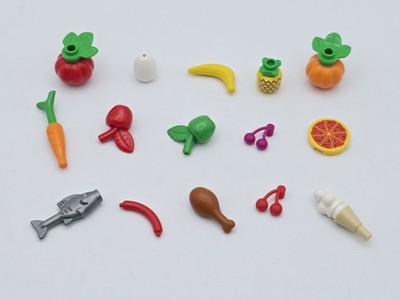 Lego 15x Essen Obst Gemüse Fleisch Fisch Pizza Eis