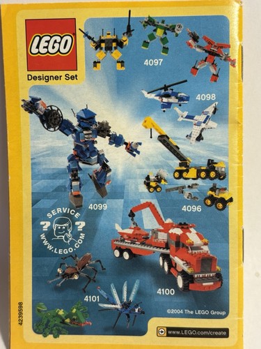 2004 X-POD instructions booklet, manual only LEGO 4349 CLASSICS, CREATOR - Picture 6 of 7
