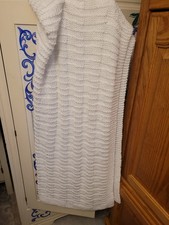 Knitted Baby/Toddler WHITE SILVER UNISEX BLANKET-Excellent Condition-Clean