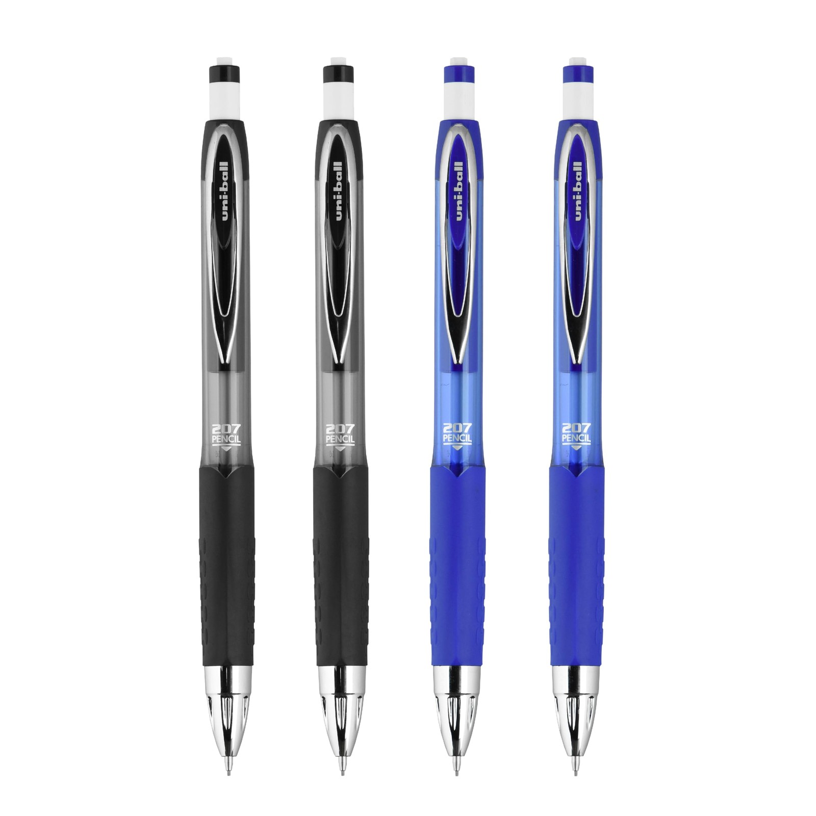 Uniball 207 Mechanical Pencils 4 Pack, 0.5mm, Assorted Colored Barrels
