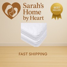 2 Pack Waterproof Fitted Mini Crib Mattress Protector 38" x 24" - Quilted, No...