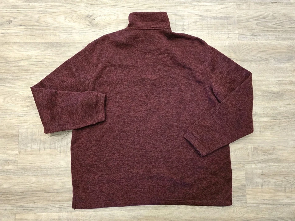 Pulôver masculino Haggar Cool 18 Pro lã XXL marrom 1/4 zíper elástico golfe ao ar livre - Imagem 2 de 4