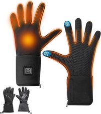 Heated Gloves for Men  Women, Rechargeable Winter Gloves with Touchscreen Use