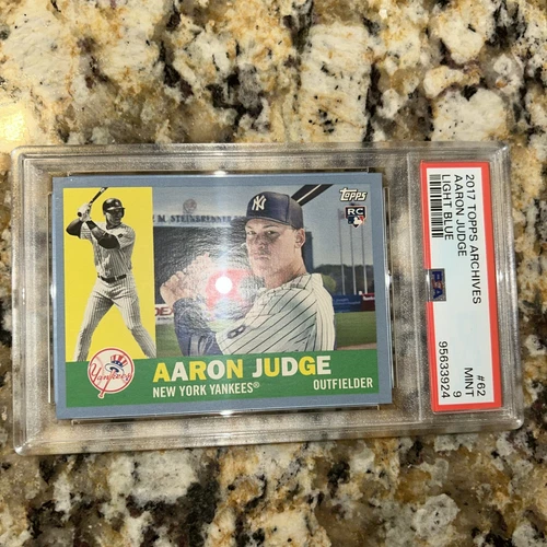 2017 Topps Archives Aaron Judge #62 Light Blue SSP  25/75 PSA 9   MVP