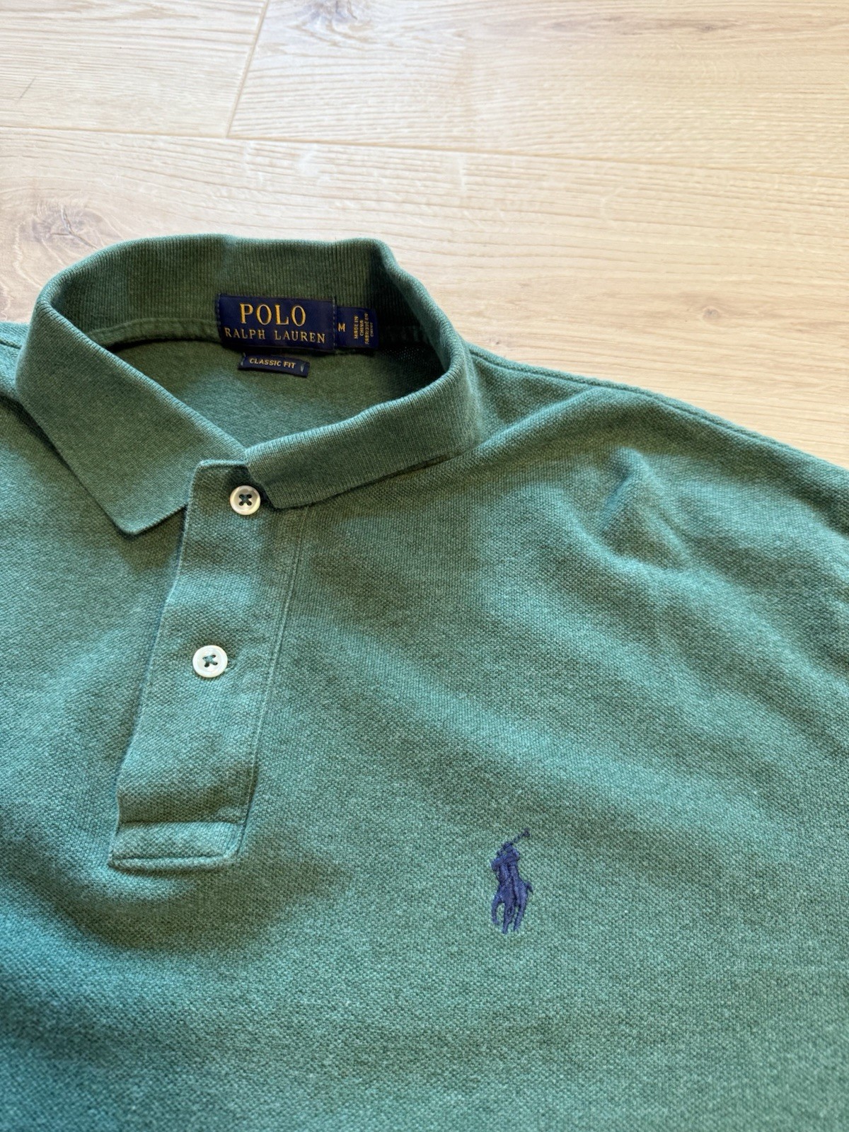 Polo Ralph Lauren uomo camicia verde vestibilità classica blu pony