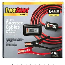 EverStart Maxx 16-Foot 6-Gauge Heavy Duty Booster Cables with Smart Protector