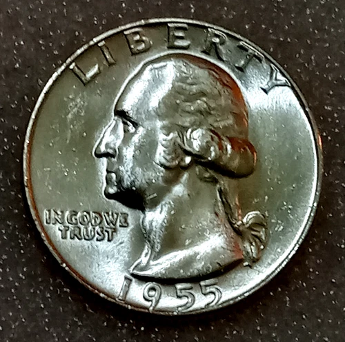 🟅 UNC 1955 90% Silver Wash. Quarter 25¢ - 71-Year-Old Coin