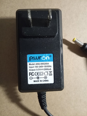 Pwron AC ADAPTER MOD# ANU-095200A 9.5 V 2000mA Tested