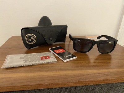Ray-Ban Justin RB4165 Matte Black Gradient Polarized Sunglasses