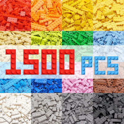 1500 Pieces Classic Building Bricks Set   Bulk Basic Blocks in 12 Colors & 14 Sh