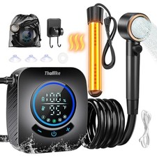 Upgraded Portable Shower with Heater, 1500W Immersion Heated, 8000mAh
