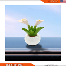 Mini Flower Car Dashboard Decoration - Cute Potted Plant Resin Figurisize Calla Mini Flower Car Dashboard Decoration - Cute Potted Plant Resin Figurisize Calla