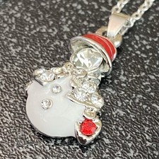 Snowman Necklace Christmas Charm Holiday Jewelry For Women