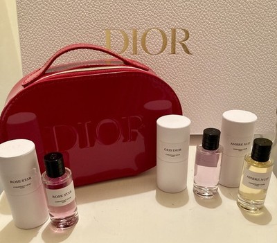 Dior Red Patent Top Handle Pouch Tasche + 3 x 10ml Boxed Parfums Geschenk Boxed Neu