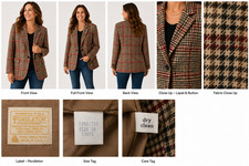 Pendelton Women's Wool Blazer Size 16 Plaid Made in USA 100 Virgin Wool