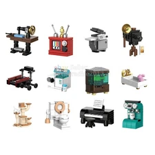 MOC Street City House Room Furniture View Building Blocks Bricks Scene DIY Bulk