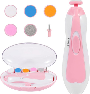 Baby Nail Trimmer Electric, Low Noise Newborn Safe Nail Clipper Kit with Light a