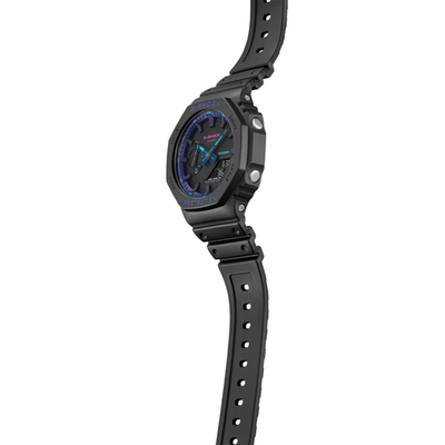 Casio G-Shock Men's Black Watch GA-2100VB-1A Casioak Blue Violet