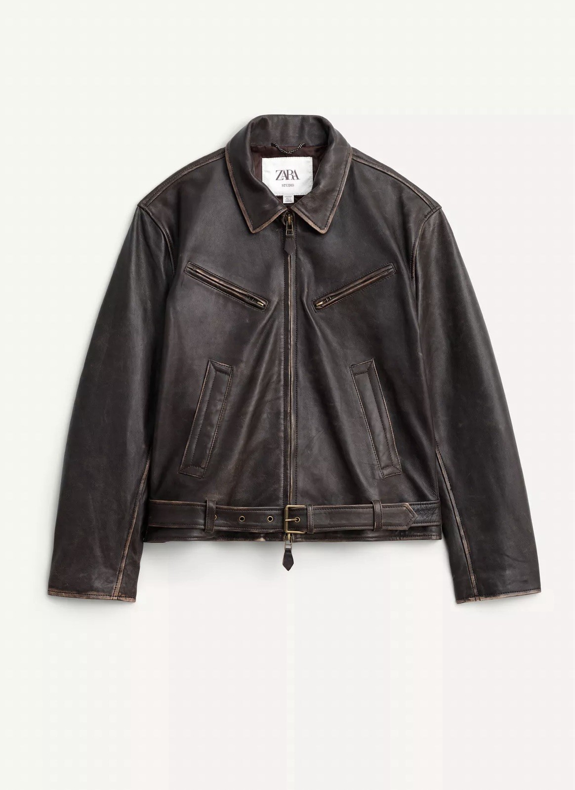 Zara Limited Edition Belted Leather Jacket(XL) image 5