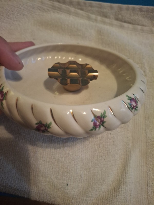 Vintage Cigarette Ashtray with Rose Gold Trim