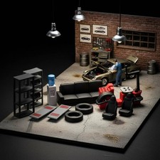 12 Pieces 1:64 Repair Tools Set DIY Mini Auto Repair Kit Detailed for Dollhouse