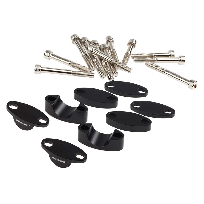 Rehausse guidon RFX Race en aluminium anodisé noir pour pontet 22mm
