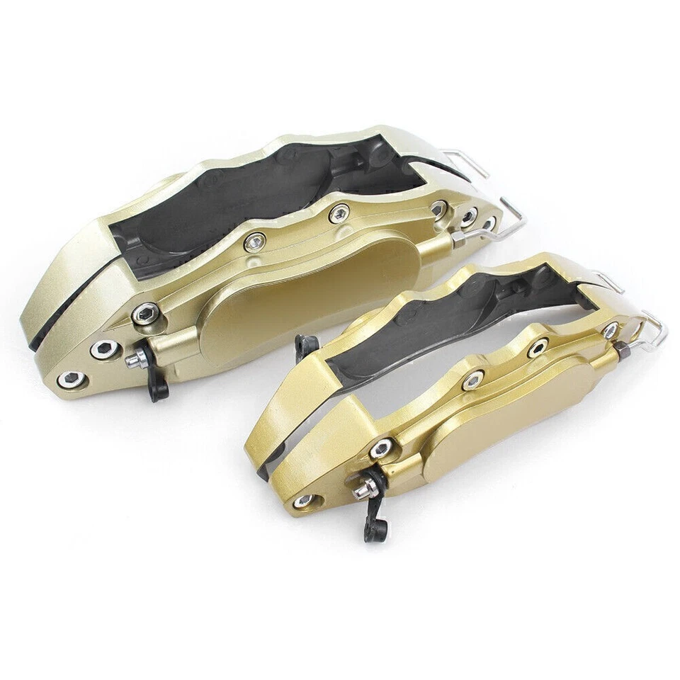 Металлические крышки тормозных суппортов 14-17 дюймов золотистые 4X 3D универсальные передний и задний размер S&M - Изображение 3 из 4