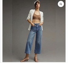 Anthropologie Pilcro The Skipper High-Rise Crop Wide-Leg Jeans Blue Size 31