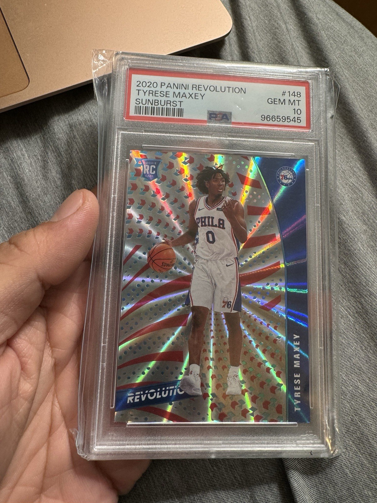 PSA 10 Rookie 76ers 2020-21 Panini Revolution Tyrese Maxey #148 Sunburst /75 SSP