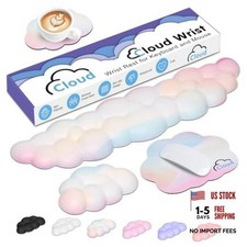 4 in 1 Ergonomic Leather Cloud Wrist Rest Keyboard and Mouse Pad  02rainbow