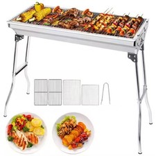 Folding BBQ Charcoal Barbecue Grill Steel Stainless Garden Picnic Camping Stove