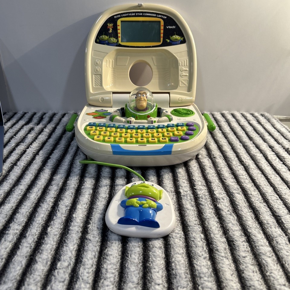 Vintage Vtech Toy Story 3 Buzz Lightyear Star Command Laptop Toy Works ...