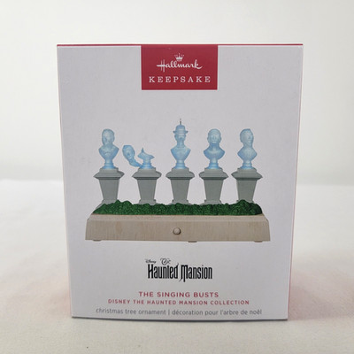 Disney Hallmark Haunted Mansion The Singing Busts Ornament NEW Magic Light Sound
