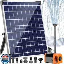 Antfraer Solar Pond Pump, 25W Solar Water Pump with 410GPH Adjustable Flow, S