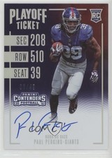 2016 Panini Contenders Rookie RPS Playoff Ticket 3/49 Paul Perkins #317 Auto x5u