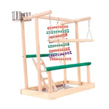 Wooden Bird Playground Parrots Chewing Toys Cage Accessory Exercise Toy Platform