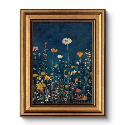 WHASAYART Botanical Floral Canvas Print 8x10 Gold Framed Wildflower Wall Art,...