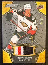 TREVOR ZEGRAS 2021-22 UPPER DECK ENGRAINED EBONY MEMORABILIA RC PATCH 09/15