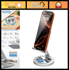 Adjustable 360 Rotating Phone Stand Holder for Desk, Anti-Slip Aluminum Base, F