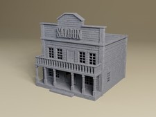 Wild West Saloon | 28mm, 20mm, HO or 15mm , What a Cowboy, Dead Man's Hand