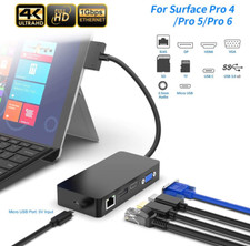 DocKing Station Surface Pro 6/Pro 5/Pro 4 USB Hub with 4K HDMI, VGA,DP, Micro US