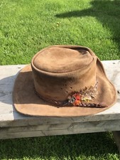 VTG Walkabout Real Leather Hats , Fedora, Brown