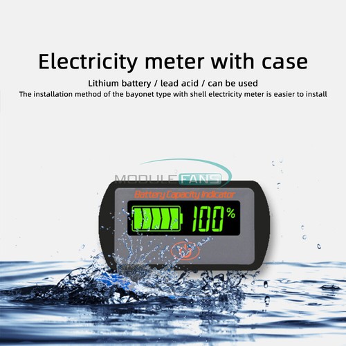 12-60V 2-16S LCD Lead Acid Li-ion Battery Capacity Indicator Voltmeter AmpMeter. - Picture 11 of 12