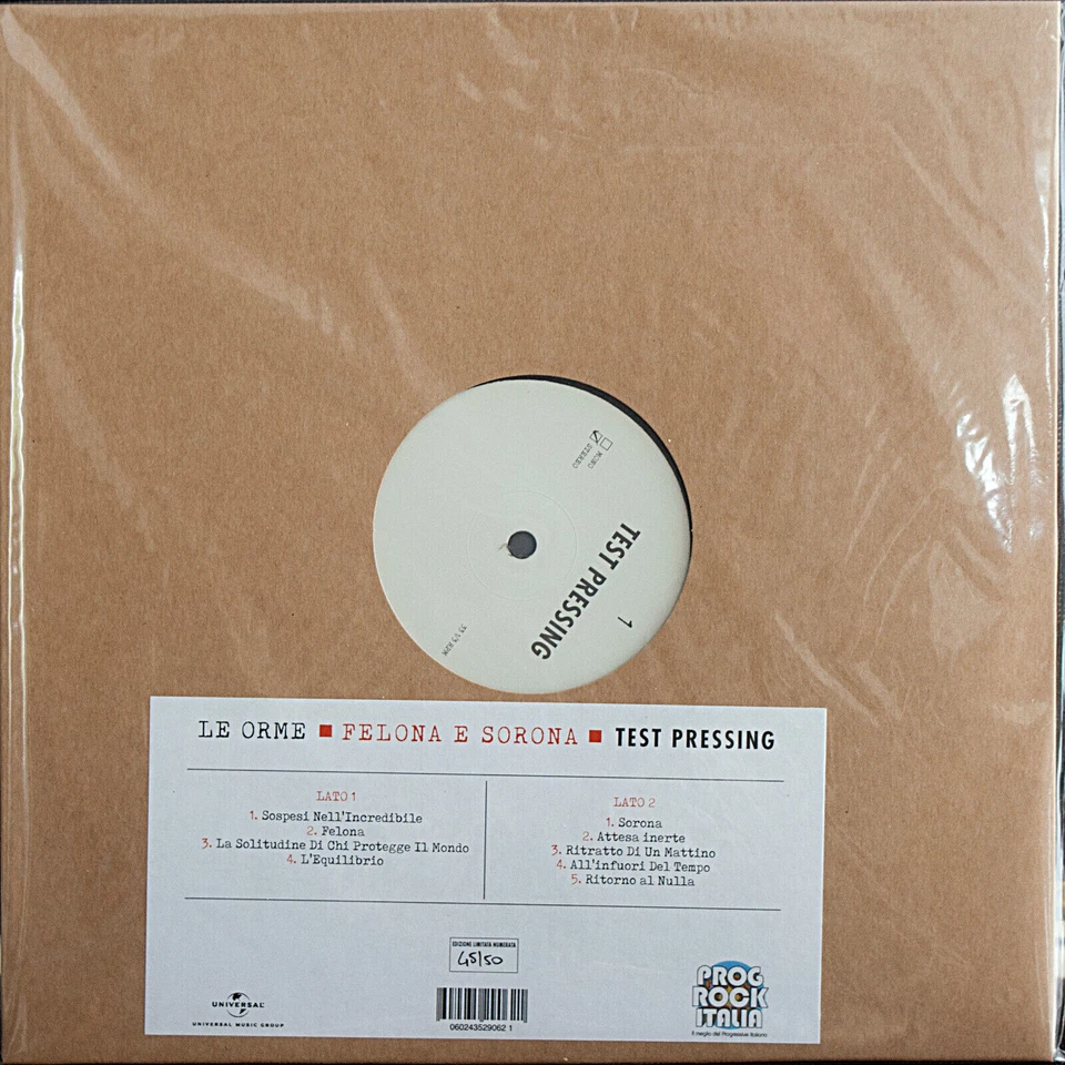 Prog Rock - Le Orme - Felona E Sorona - TEST PRESSING ITA 2023 Nr 42 bis 50 MINT - Bild 4 von 4